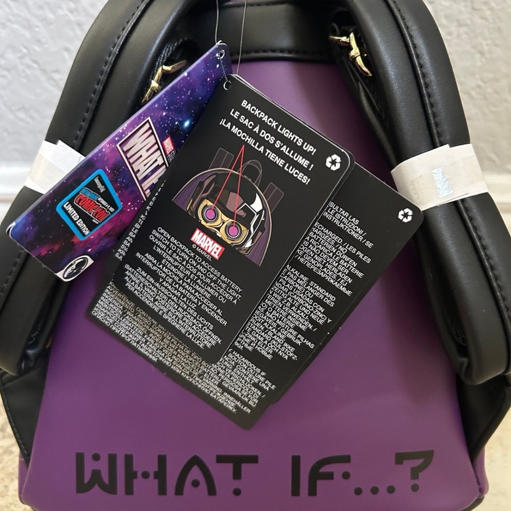 Marvel What If Loungefly Light up Purple Backpack - Picture 4 of 5
